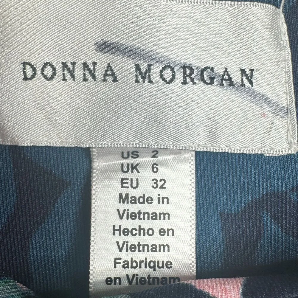 Donna Morgan Floral Print Sleeveless Dress size‎ 2 Blue/Multicolor
